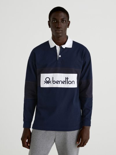 Benetton polo manga larga sale